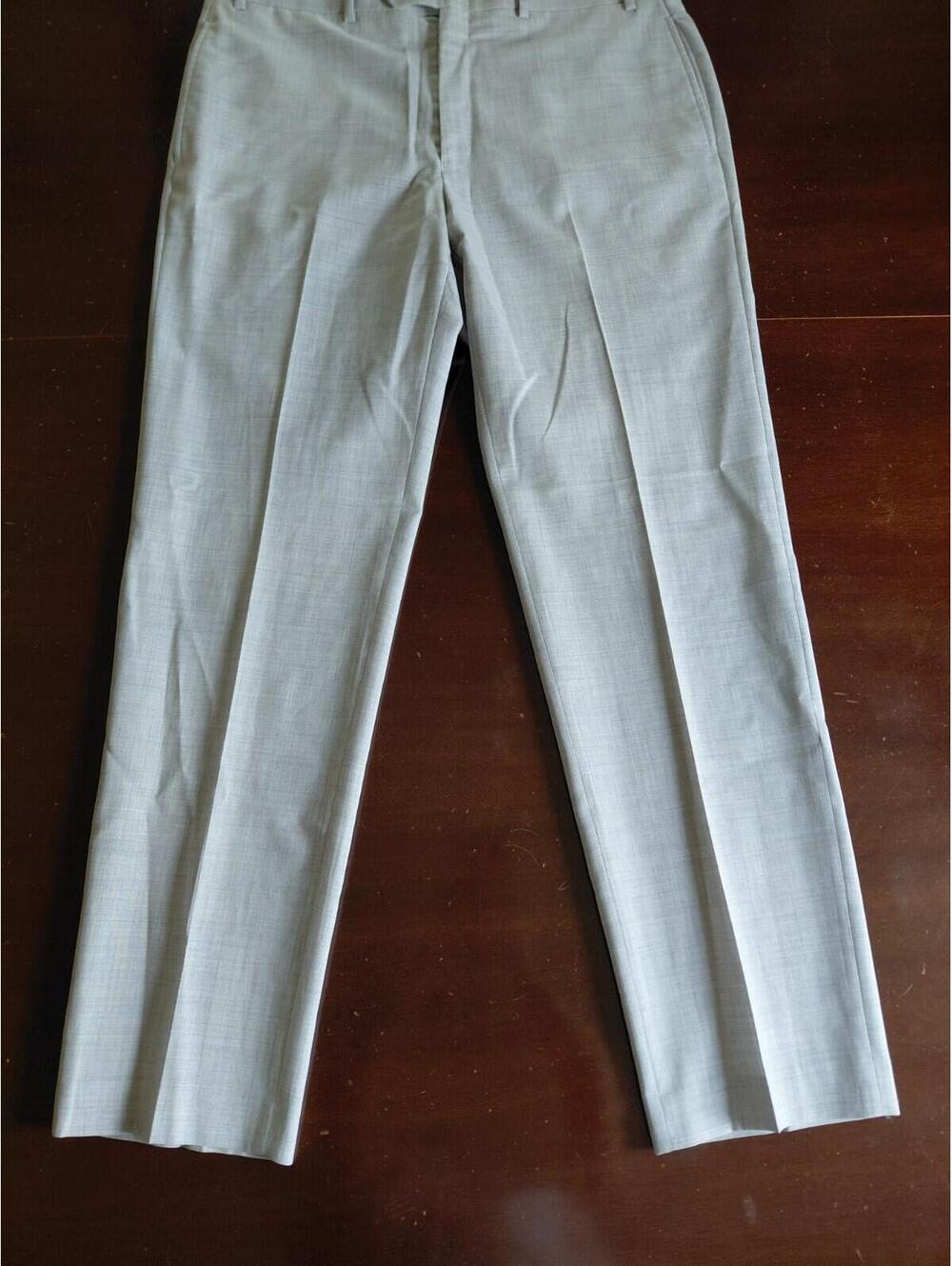 Lauren Ralph Lauren Mens Total Comfort Dress Pants 36x32 Light Gray Flat Front